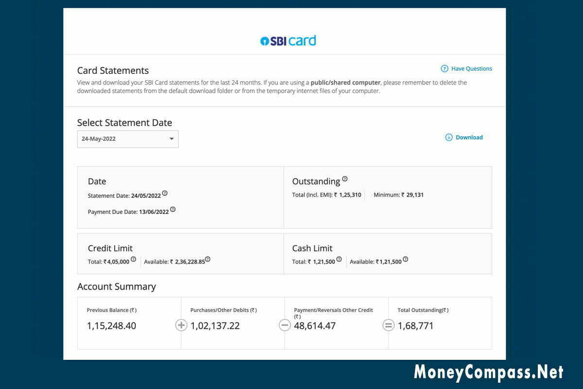 Check SBI Credit Card Statement Without Login Credentials